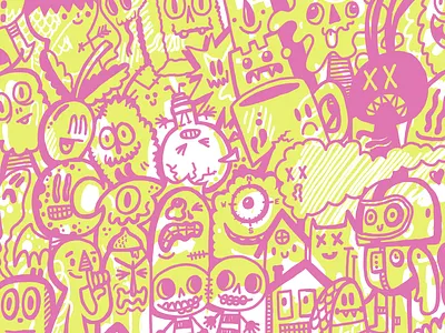 Pink & Snot Doodle character design characters clothing cute design doodle art doodles illustration pattern wotto