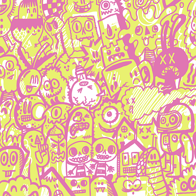 Pink & Snot Doodle character design characters clothing cute design doodle art doodles illustration pattern wotto