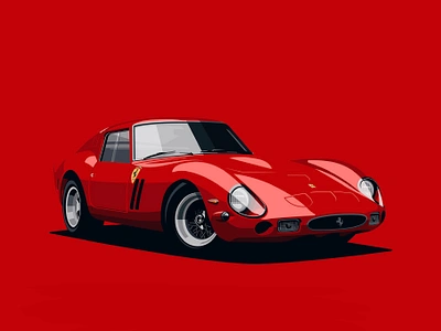 Ferrari 250 GTO 250gto artwork automotive branding bucket clean design ferrari flat illustration logo slick vector