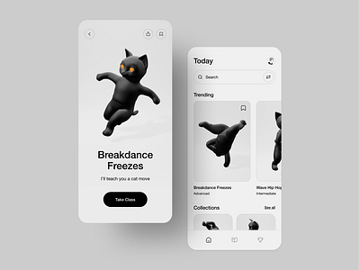 Online learning platform 😻 3d animation application blender clean elegant minimal mobile mobile app simple ui ux
