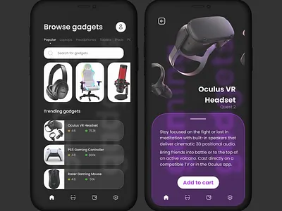 Gaming Gadgets Store App app design gadgets gamers games gaming mobile purchase store ui ux
