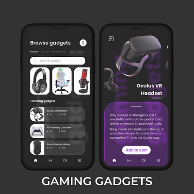 Gaming Gadgets Store App app design gadgets gamers games gaming mobile purchase store ui ux