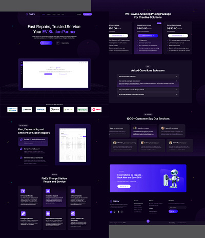 Creative Marketing Site - FIXEV charging station website creative marketing figma fixev marketing design marketing site service and reapir ui design uiux ux design website design