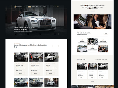 Limousine and Car Rental Website Design car rental car rental web design figma limousine uiux ux design web design website