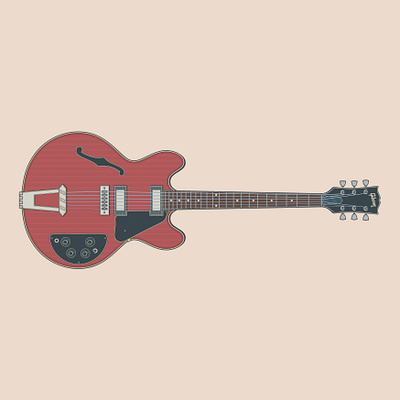 Gibson ES-325 2d art branding design electric guitar gibson gibson guitar graphic design guitar guitar art guitar illustration icon icons illustration logo music musician vector vector art vector illustration