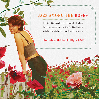 Jazz Among the Roses | Social Media design collage design graphic design social media typography vintage