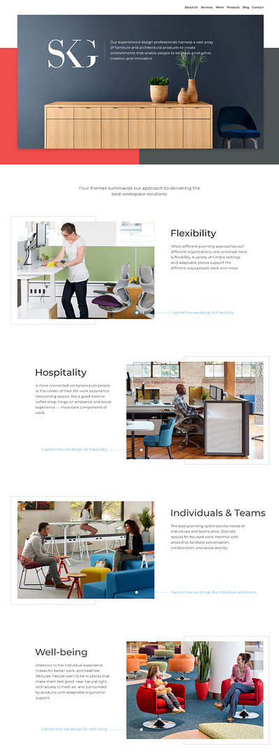 SKG Texas Office Designers design furniture office space website
