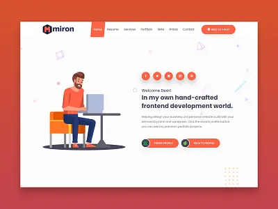 Personal portfolio web page banner design concept banner branding clean color concept creative cv design gradient minimal mordern page personal portfolio resume template ui ux web website