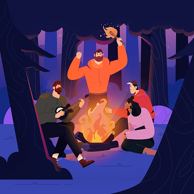 Campfire branding campfire character characterdesign characters design illustration illustrator