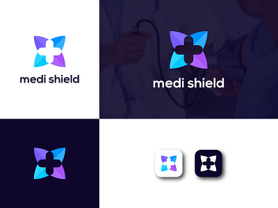Medical Shield logo best logo design branding creative logo design flat logo logo logo and brand identity logo design medi shield logo medical logo minimal logo modern logo shield logo symbol