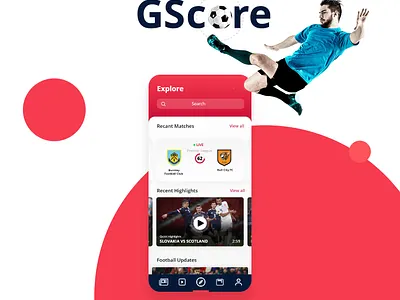 Gscore App UI design football graphic design ui ux
