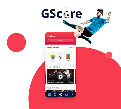 Gscore App UI design football graphic design ui ux