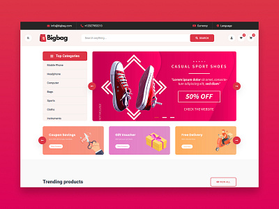 Ecommerce branding web page design concept app banner branding clean color concept creative design ecommerce gradient home page illustration modern page template typography ui ux web website