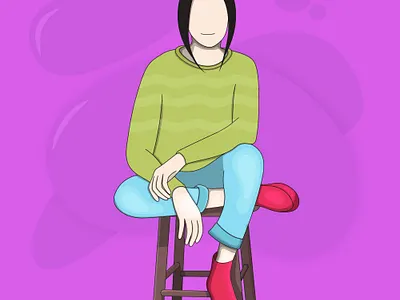 Woman with short hair sitting on the table abstract art branding creative creative illustration design graphic design graphic illustration illustration