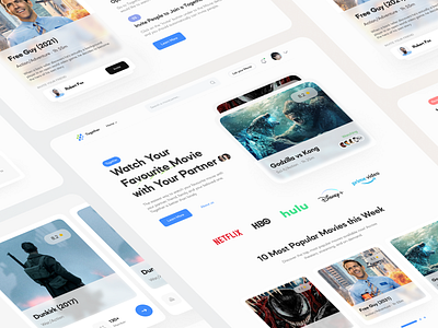 Together - Streaming Home Platform blue clean design landing page landingpage minimalist movie movie platform platform series streaming platform ui ui design ui ux web design website