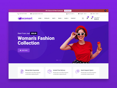 Cloth ecommerce modern banner design concept app banner branding clean color concept creative design ecommerce gradient home page illustration modern page section template ui ux web website