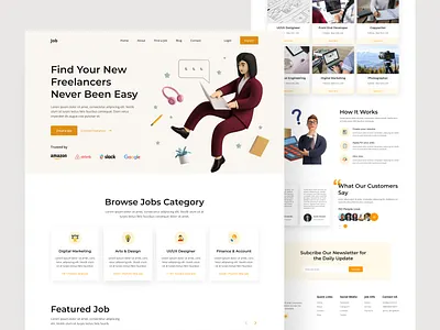 Job Finder Landing Page design designer landing page design ui ui design ui expert uiux uiux design user experience user interface ux design web design web experience web expert web landing design web page design
