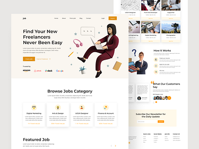 Job Finder Landing Page design designer landing page design ui ui design ui expert uiux uiux design user experience user interface ux design web design web experience web expert web landing design web page design