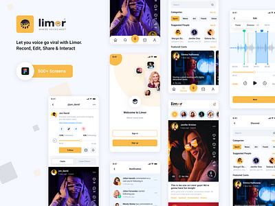 Limor - Social Audio Platform app design application design interface design social media ui ui design uiux user research ux design