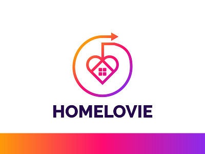 HomeLovie adobe illustrator brand design brand identity branding creative logo dribbble shot flat logo gradient logo home logo house logo iconic logo illustration logo logo art logo design logo idea logo inspiration love home real estate vector