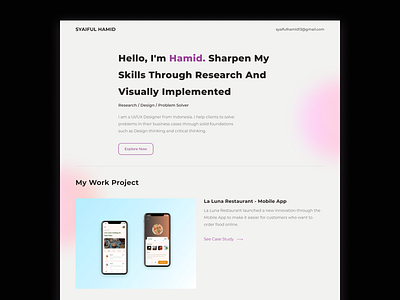 My Personal Website clean design homepage landing page minimalist personal portfolio ui ux web web design whitespace