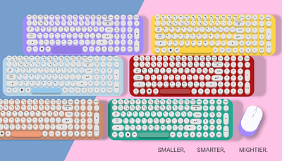Smaller, Smarter, Mightier colour concept design dribbble illustration keyboard logitech uiux