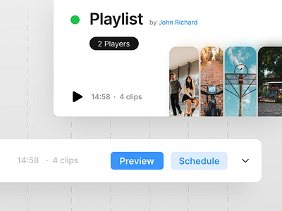 Playlist Widgets app brand card card ui design playlist preview saas site ui ux video web widget