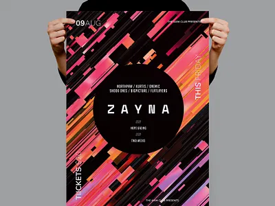 Zayna Flyer / Poster Template artist catalog clean design dj dubstep flyer flyer poster flyer template illustration indesign magazine nightclub party poster poster template print printable professional template template