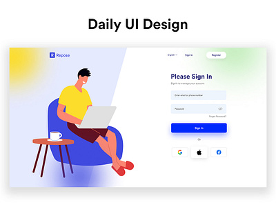 Sign In page agency business clean creative design illustration logo marketing minimal ui ux