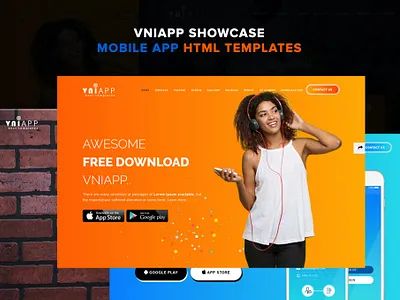 VniApp - Showcase Mobile App HTML Template app app html branding design graphic design html template illustration mobile motion graphics showcase showcase mobile ui ui design ux ux design vniapp web development web maintance web multipurpsoe website