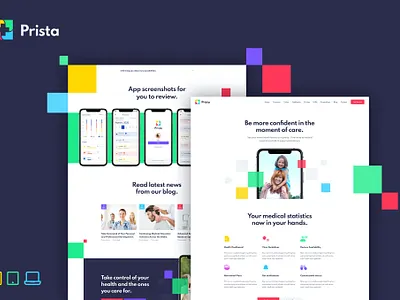 Prista – Medical App Landing Page HTML Template app app landing apps branding design html template illustration landing page medical app mobile page html purpose ui ui design ux ux design web development web maintance web multipurpose website
