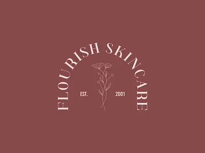 Flourish skincare classic logo design elegant logo logo natural logo skincare