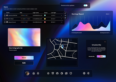 Holographic gradient exercise aesthetic branding colorful colors dark design digital glow holographic ui ux vibrant visual