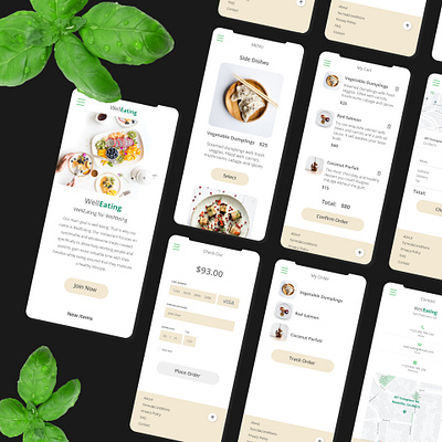 WellEating Food Ordering Service Mobile Application app app design foodapp foodorderingapp mobile mobileapp mobileapplication restaurantapp ui ux