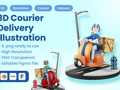 3D Courier Delivery Illustration 3d 3d animation 3d art 3d character 3d illustration 3d illustrations animation app character character design concept design graphic design illustration motion graphics page ui web web design web development