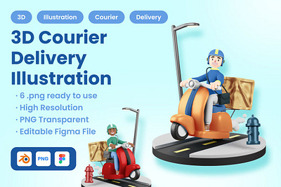 3D Courier Delivery Illustration 3d 3d animation 3d art 3d character 3d illustration 3d illustrations animation app character character design concept design graphic design illustration motion graphics page ui web web design web development