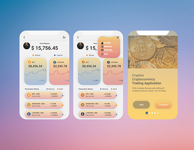 Cryptoa app branding design icon illustration logo product design typography ui ux vector