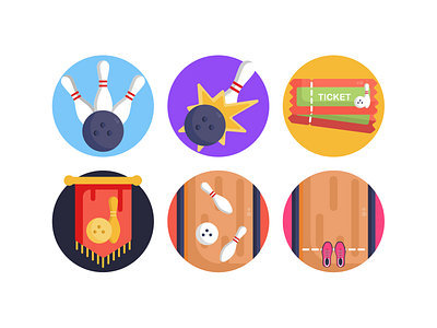 Bowling Icons bowling coloured icons flat icons icon icons icons pack skittles sports vector vectors