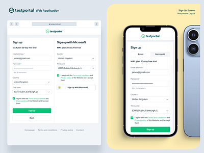 Testportal – Web App app design application authorisation branding clean ui design forms interface login minimalist product registration saas ui unikorns ux web web app web app design website