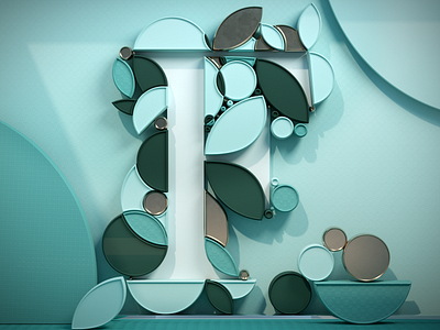 Letter /F/ #36daysoftypes 36days 3d art c4d cinema4d composition concept creative design letter mint octane render texture