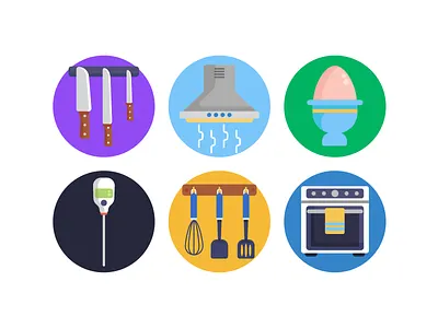 Kitchen Tools Icons coloured icons cooker electric cooker flat icons icon icons icons pack kitchen kitchen hood kitchen tools kitchenware oven vector vectors