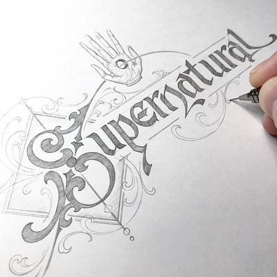 Supernatural hand lettering logotype schmetzer sketch supernatural