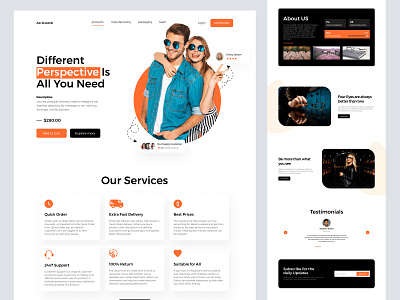 Glasses Landing Page homepage landing landing page landingpage web web design webdesign website