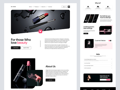 Makeup Landing Page homepage landing landing page landingpage web web design webdesign website