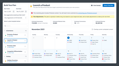 Marketing Plan Template calendar campaign dashboard design dialog facebook indiana indianapolis innovatemap instagram marketing pinterest plan post schedule scheduling social social media template ui