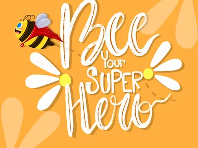 Bee your super hero animation cartoon design graphic design illustration vector