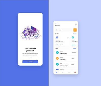 Job Portal App adobe xd app ui creative mind gui industry standard job find life hacks mobile app new job online app prototype recruitment ui uiux design user experience user friendly user interface ux