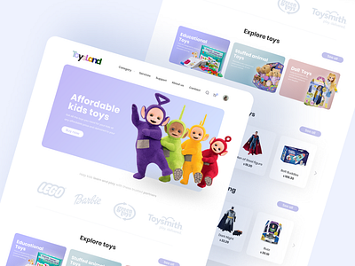 ToysLand - Online Toy Store Landing Page 🧸 app design bestuidesign kids store landing page marketplace online store shop toys toys store ui ui design ux web web design web ui website