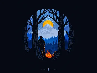 Wild adventure camp dusan klepic fire logo mountain nature night vibe wild