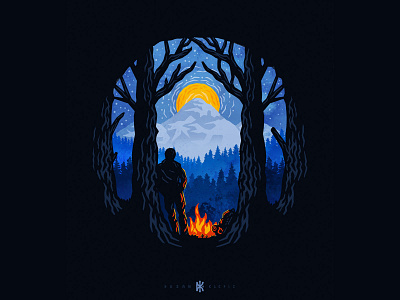 Wild adventure camp dusan klepic fire logo mountain nature night vibe wild